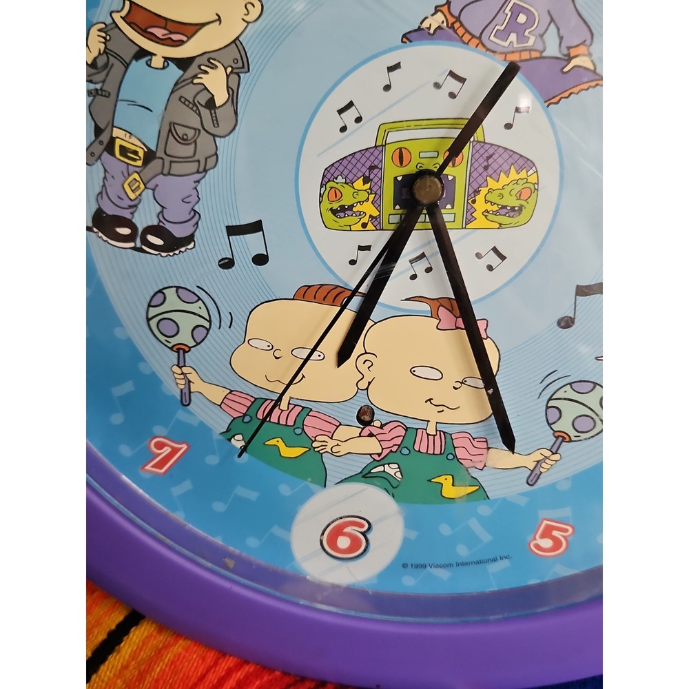 Vintage Nickelodeon RUGRATS Talking Wall Clock 12" Tested Working 1999 Rug Rats - Picture 4 of 8